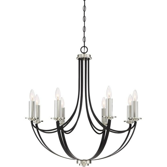 Quoizel ANA5008K Alana 30" 8-Light Chandelier in Mystic Black