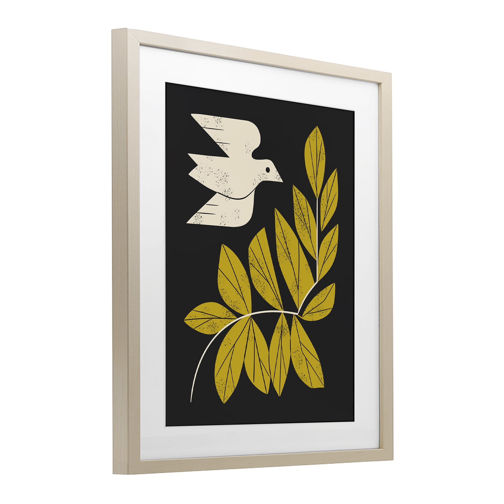 Stupell Industries Midcentury Dove & Branch Birch Framed Print Under Glass, design by Renea L. Thull
