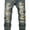 Black Yellow, variant on Men's Ripped Elasticity Skinny Wild Jeans