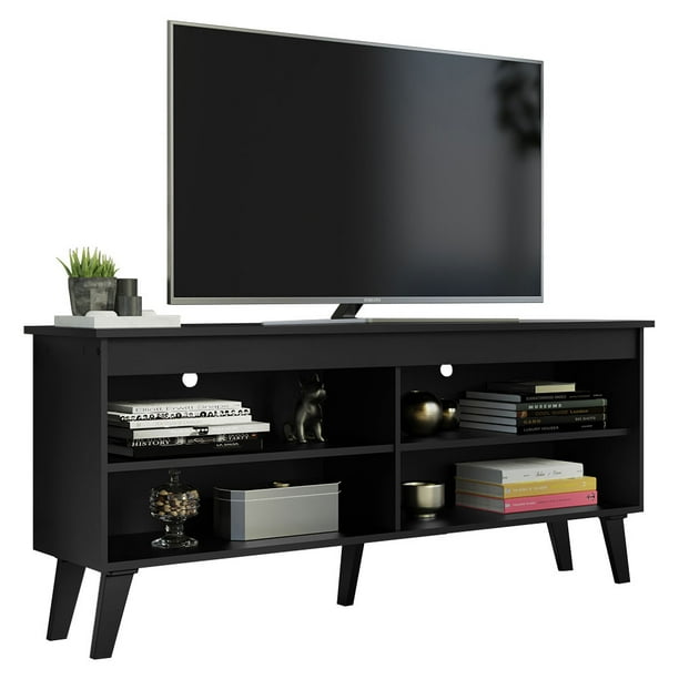 Mueble Mesa Para Tv Rack Madesa 4 Espacios Hasta 65 Negro 05