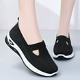 thumbnail image 3 of Women's Mesh Flats Shoes Breathable Slip on Shoes Casual Black and White Flats Comfortable Walking Shoes, 3 of 9