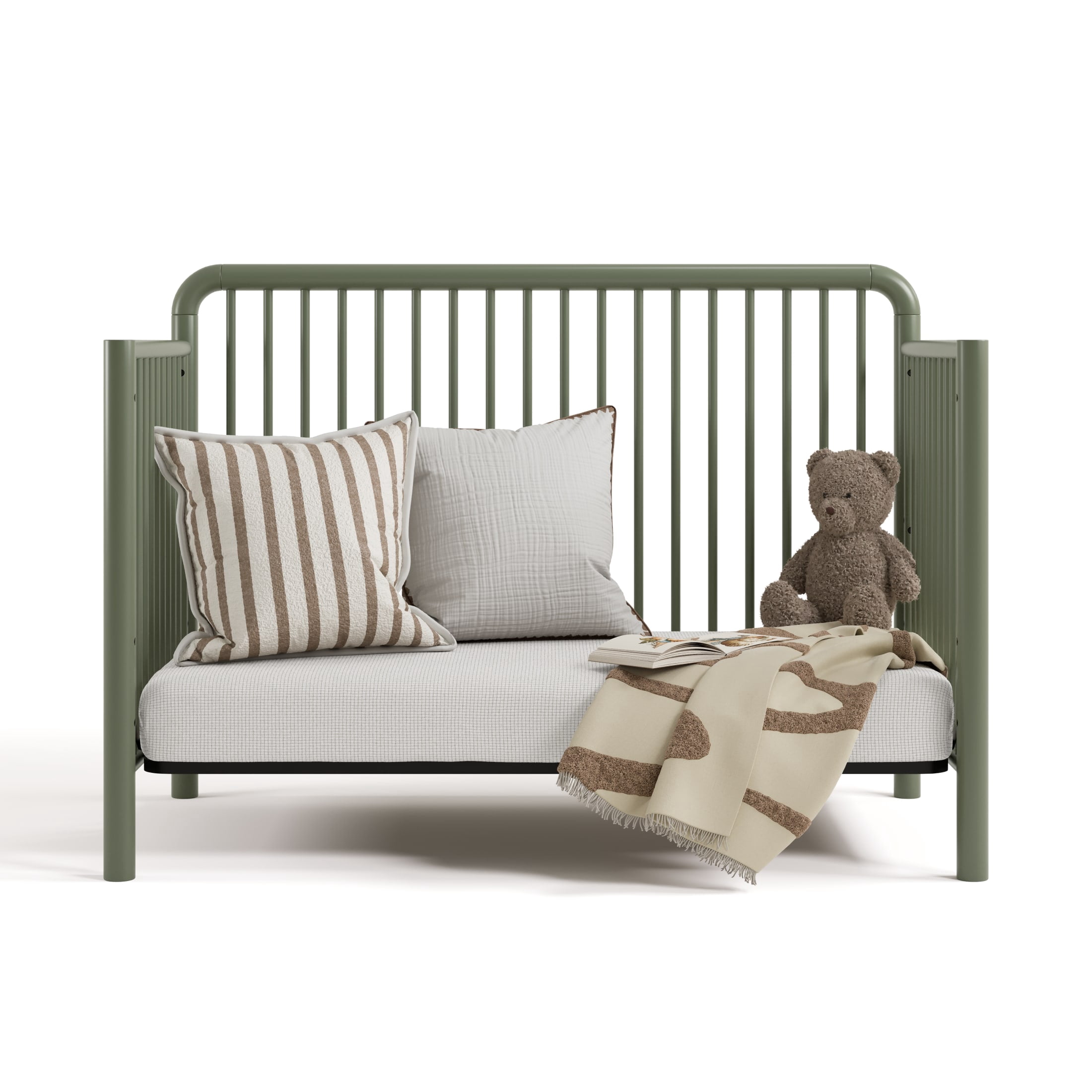 Storkcraft Porto 5-in-1 Convertible Crib with Bonus Toddler Guardrail - Olive