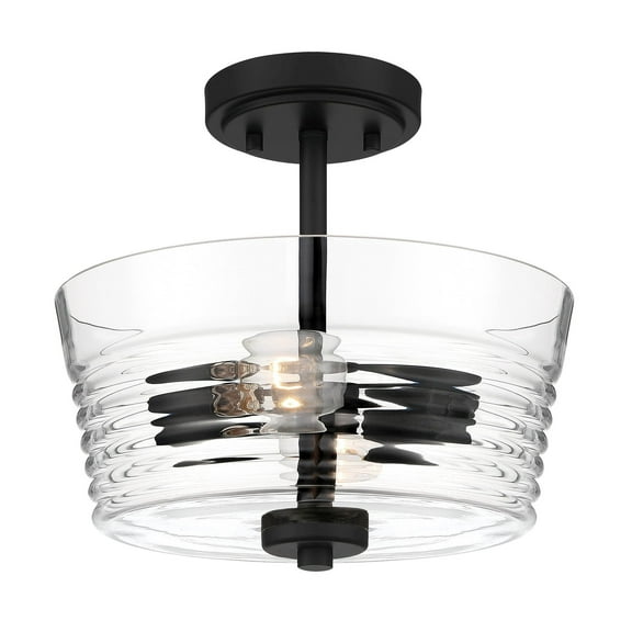 Designers Fountain Ingo 2 Light Matte Black Semi Flush Mount Ceiling Light, D230M-SF-MB