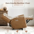 thumbnail image 5 of Spruce & Spring Zero Gravity Power Recliner Chair for Enhanced Relaxation for Living Rooom, Camel, 5 of 8