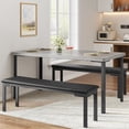 thumbnail image 1 of TROPOW Dining Table Set for 3,Compact Kitchen Table Set with 2 Upholstered Benches, Rectangle Modern Dining Table Chair for Small Spaces, Apartment,Gray, 1 of 8
