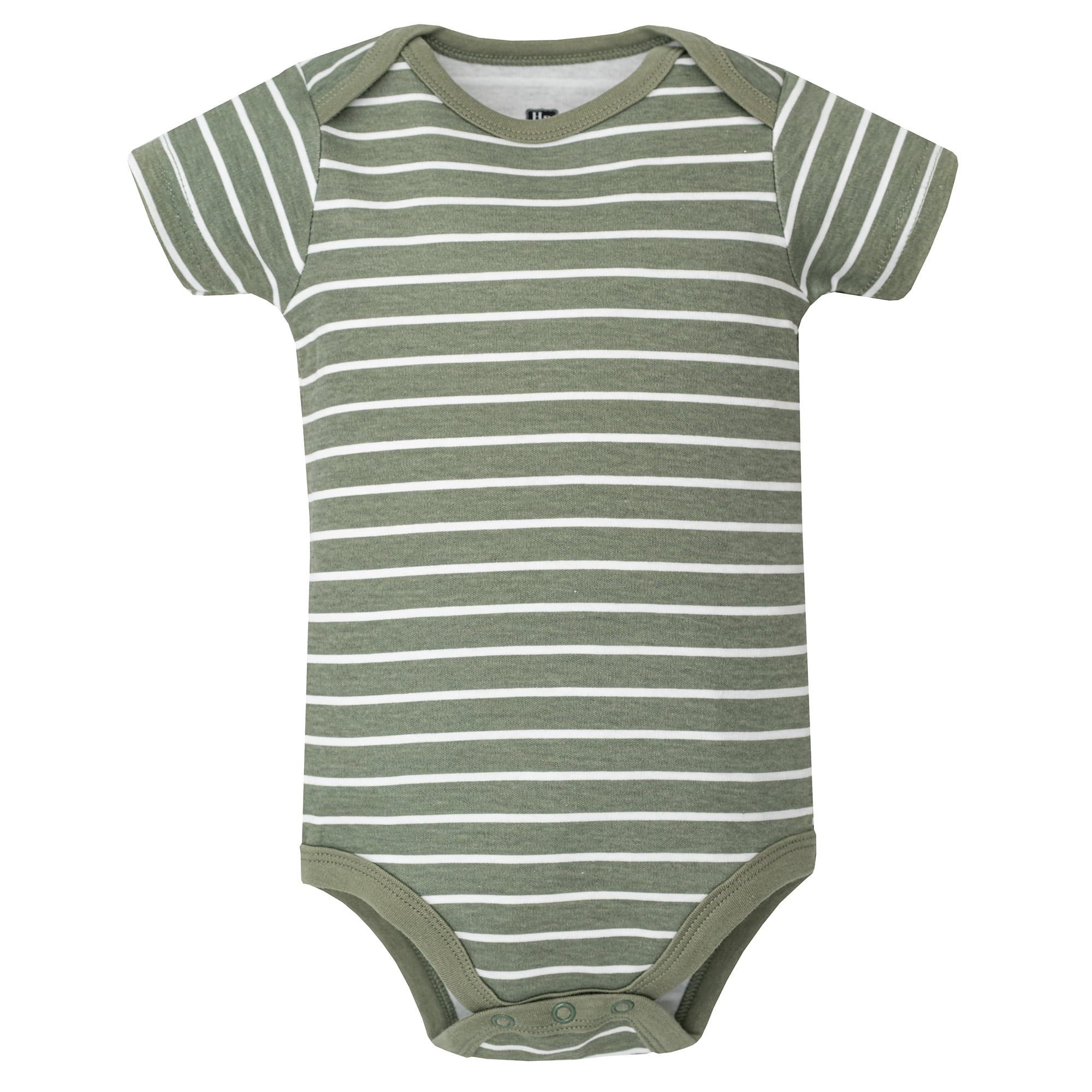 Hudson Baby Infant Boys Cotton Bodysuits 5-Pack, Strong Like Daddy Dino, 12-18 Months