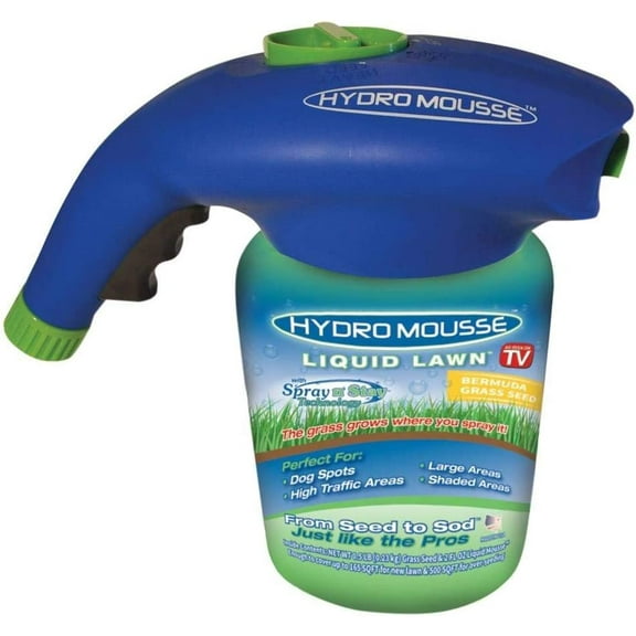 Hydro Mousse Liquid Lawn System - Bermuda Rye Mixture - Grow Grass Where You Spray It - Made in USA