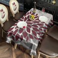 thumbnail image 4 of Red and Gray Floral Pattern Rectangle Tablecloth 60"x102",Waterproof Polyester Rectangle Table Cloth, Wipeable Spillproof Polyester Tablecloth for Dining, Camping, Indoor and Outdoor, 4 of 6