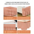 thumbnail image 6 of Orange and Bed Skirt Queen Size 18&nbsp;Inch Drop, White Stripes Wrap Around Dust Ruffle Bedskirts, Wrinkle & Fade Resistant Easy Fit Bedskirt with Adjustable Elastic, 6 of 8