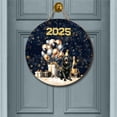 thumbnail image 2 of Happy New Year Labrador Retriever Welcome 2025 Balloon Firework Party Round Wood Sign Lab Dog Lover Gifts Hanging Wall Home Decor - 01014, 2 of 5