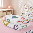 thumbnail image 5 of Erosebridal Kawaii Hearts Print Zipper Twin Comforter Sets with Fitted Sheet and 2 Pillowcases, Love Theme Zipper Bedding Set, Pink Reversible, 5 of 7
