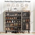 thumbnail image 5 of 40" Shoe Cabinet with 3 Doors & Adjustable Shelves for 30 Pairs, Tall Farmhouse Shoe Storage Rack for Entryway Living Room Closet, 5 of 9
