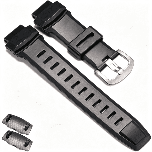 TUWAFE Soft Rubber Strap Replacement for Casio Protrek Prg260 Prg250 Prg550 Prw2500 Prw3500 Men'S Waterproof Sport Resin Strap 18Mm Watch Accessories Soft Rubber Watch Band
