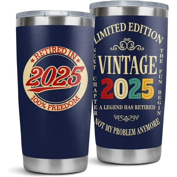 Retirement Gifts for Men 2025 Retired Tumbler Cup 20 Oz Coffee Mug Best Funny Retirement Gifts for Coworkers Boss