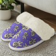 thumbnail image 4 of Chririnla Purple Fuzzy House Shoes for Women Casual Warm House Shoes Astronaut Skull Winter Home Slippers with Anti-Skid Sole for Home & Bedroom, 4 of 7