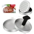 thumbnail image 1 of Oleegame 1PC Home Kitchen Manual Meat Press Non Stick Coated Hamburger Patty Press Tool Silver, 1 of 4
