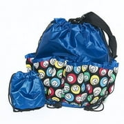 Bingo Bag and Coin Purse Set - Bingo Ball Print Design - Adjustable Shoulder Strap -  Cotton and Nylon - Blue