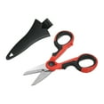 thumbnail image 3 of Uxcell Fishing Scissors Non-Slip Braided Serrated Edge Scissor with Plastic Shell Sheath, Red, Black, 3 of 6