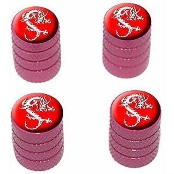 Dragon Red Tire Rim Wheel Aluminum Valve Stem Caps, Multiple Colors