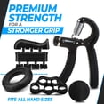 thumbnail image 3 of Kit de entrenamiento para fortalecer el agarre de mano (paquete de 5) agarre del antebrazo, agarre de mano de resistencia ajustable, ejercitador de dedos, estirador de dedos, anillo de agarr, 3 of 5