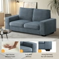 thumbnail image 4 of MAEVIS 71.25" Modern Sofas for Living Room, Small Sofas Couches for Small Spaces, Chenille Loveseat Couch with Solid Wood, Metal, Square Arm and Removable Cover/Easy to Install(Blue), 4 of 7