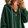 thumbnail image 5 of Lenpel Oversized Sweatshirts for Women Fall Trendy Drawstring Casual Loose Hoodies Comfy Long Sleeve Warm Pullover Tops(Green,Medium), 5 of 5