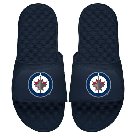 Men's ISlide Navy Winnipeg Jets Primary Logo Slide Sandals