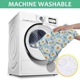 thumbnail image 6 of Lightblue Daisy Flower Green Dots Pattern Square Tablecloth,Waterproof Square Table Cover,Wipeable Spillproof Washable Table Cover for Home Kitchen Party Decor 60"x60"(152x152cm), 6 of 6