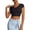 Black-workout tops for women, variant on Womens Workout Shirt Stretch Short Sleeve Ribbed Yoga Crop Tops Strappy Cross Back Runched Athletic Shirts