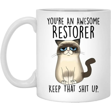 

Restorer Mug Funny Restorer Cat Mug You re An Awesome Restorer Keep That Shit Up Gift For Restorer Funny Restorer Mug 15oz
