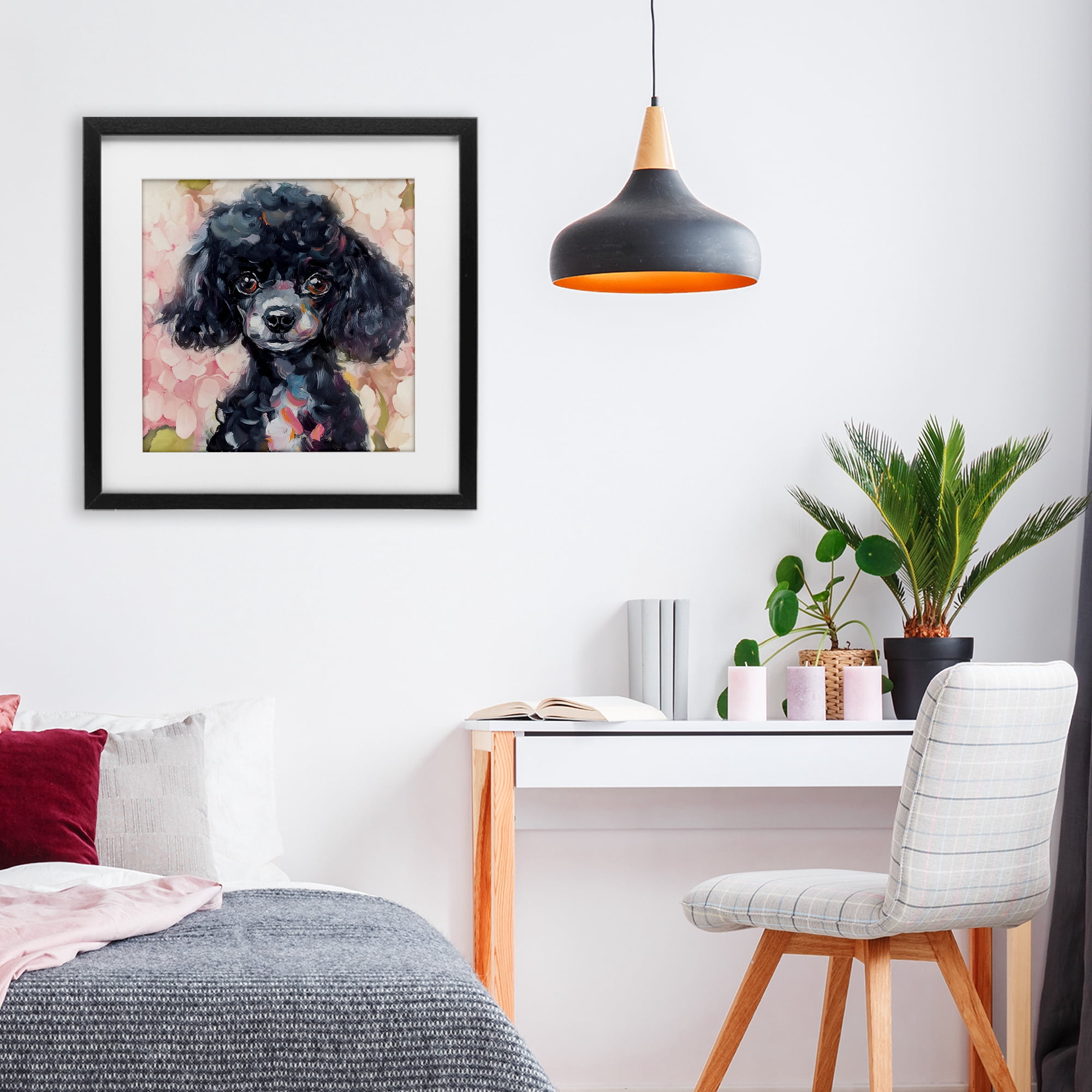 Stupell Industries Little Black Poodle Black Framed Print Under Glass, design by Tina LeCour