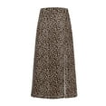 thumbnail image 3 of Mohiass Womens 2024 Summer High Waisted Flowy Slit Midi Skirts Casual Lightweight Boho Floral Beach Skirt Brown XL, 3 of 8
