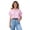 Pink, variant on Button down Shirt for Women Short Sleeve Loose Shirt with Pleated Puff Sleeves Tops Casual Lightweight Summer Blouses by Yigetop Blue S