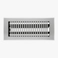 thumbnail image 6 of Naiture Louvered Floor Register, Modern Style Stainless Steel with Damper or Lever, Duct Size 4" X 10" (Overall Size 5-1/4" X 11-5/8"), Brushed Nickel Finish, 6 of 10