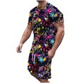 thumbnail image 1 of Traje de pantalones de playa cortos T para hombres casuales con impresión digital en color 3D Fridja  fhjkhfk461227, 1 of 5