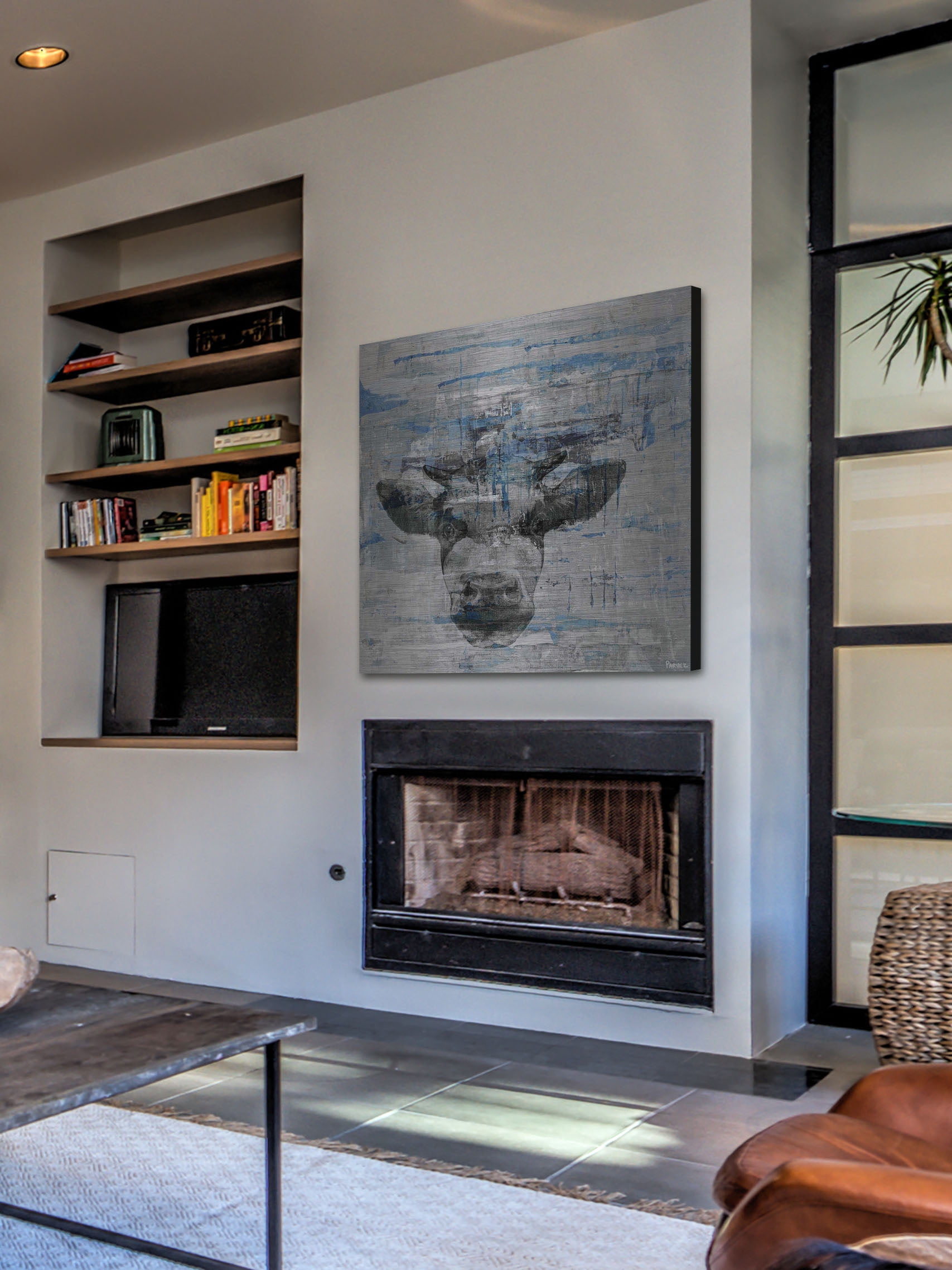 "Lingering Stare" Painting Print on Brushed Aluminum