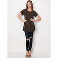 thumbnail image 6 of Made by Johnny Women's Tunic Top Casual T Shirt for Leggings S-5XL Plus Size M BROWN, 6 of 6