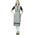 thumbnail image 5 of Bimba 3/4 Sleeve Designer Tunic Double Layer Chic Kurta Kurti With Side Buttons, 5 of 5