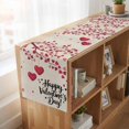 thumbnail image 6 of Table Runners 72 Inches Long Dress Scarves, Happy Valentines Day Farmhouse Kitchen Table Runner, Coffee Tablerunners, Red Love Branches Spring Beige 14x72 Inch, 6 of 9