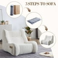 thumbnail image 6 of Ergonomic Oversized Bean Bag Chair with Armrests in High-Resilience Sponge 1 Seat Soft Floor Lounge Sofa,White, 6 of 14
