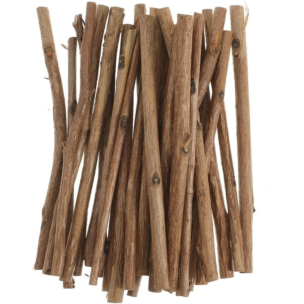100 palitos de madera de 10CM de largo y 0,3-0,5 CM de diámetro para manualidades, accesorios de fotografía (Color madera)