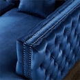 thumbnail image 6 of Levi Velvet Modern Contemporary Button Tufted Silver Nailhead Trim Club Chair, Navy - 30 x 34.5 x 41 in., 6 of 9