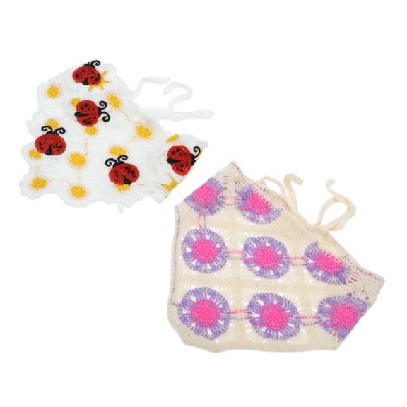 Unique Bargains Cornflower Knitted Triangle Bandana for Women 2 Pcs ["Cornflower"]