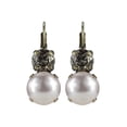 thumbnail image 3 of Swarovski Lever back Earrings 12mm Roseline Pearl and 8mm Gold Patina Nickel Free, 3 of 4