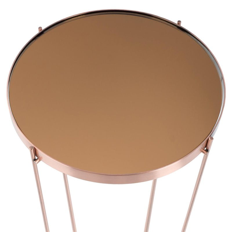 Atlantic Inc Urb Space Ritz 13 Round Mirrored Glass Top Side Table