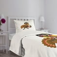 thumbnail image 3 of Ambesonne Turkey Quilted Bedspread Set 2 Pcs, Sport Themed Cartoon, Twin Size, Multicolor, 3 of 5