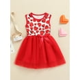 thumbnail image 2 of Qmyliery Little Girls Summer Dress, Sleeveless Heart Valentine High Waist Dress Gift, 2 of 7