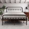 thumbnail image 2 of EvinTer Platform Metal Full Bed Frame, Suitable for All Ages, Brown, 2 of 6