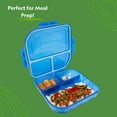thumbnail image 2 of MyGo Container Large To-Go 3-Compartment Food Container, 9-3/8" X 9-3/8" X 2-1/2", Reusable, Microwave Safe, Blue, 2 of 5