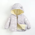 thumbnail image 2 of Bysome Toddler Girls Coat Baby Boys Winter Cartoon Windproof Hooded Warm Outerwear Jacket Long Sleeve Crew Neck Cute Print Kids Coat Grey Size 18-24 Months, 2 of 2